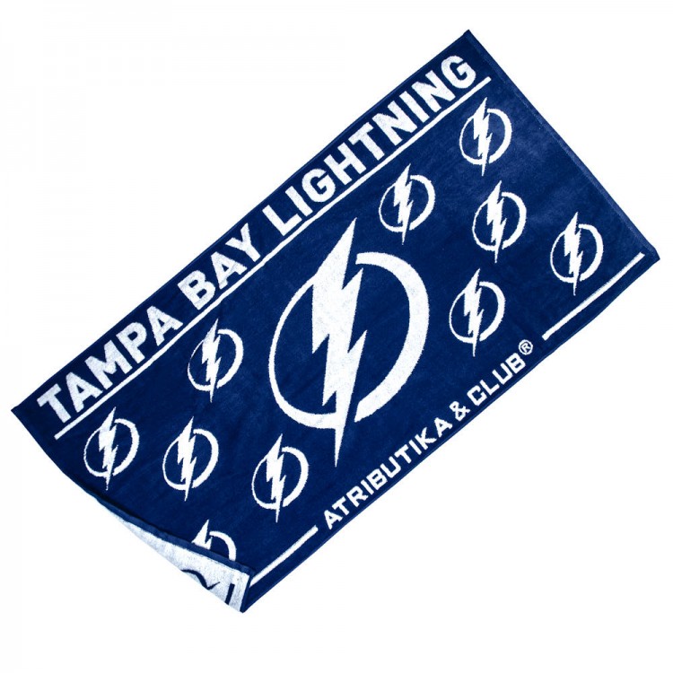 0812 Полотенце NHL TAMPA BAY LIGHTNING (70*140) чёрн/син/белое