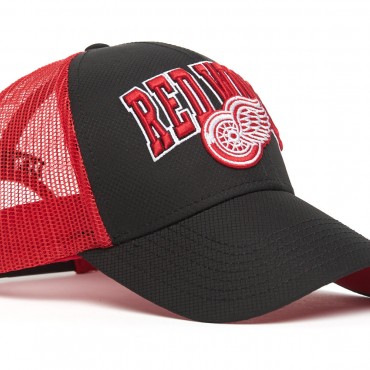 31408 Бейсболка NHL DETROIT RED WINGS чёрн/красная, 55-58