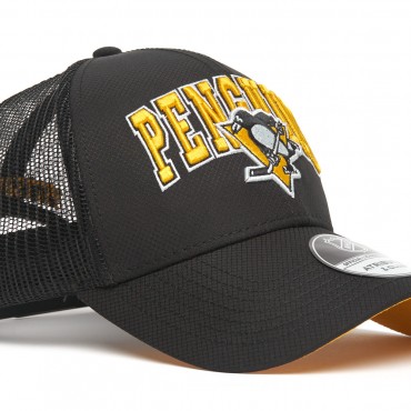 31180 Бейсболка NHL PITTSBURGH PENGUINS чёрн/жёлтая, 55-58