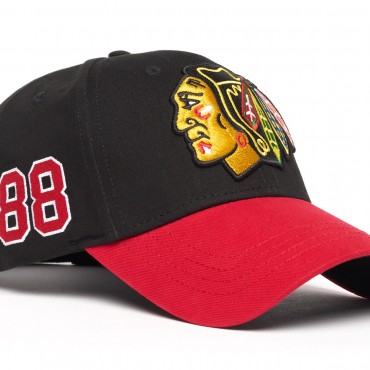 31348 Бейсболка NHL CHICAGO BLACKHAWKS №88 чёрн/красная, 55-58