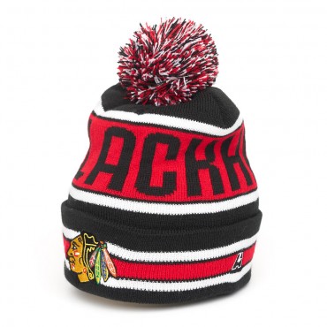 59128 Шапка NHL CHICAGO BLACKHAWKS чёрн/красная, 55-58