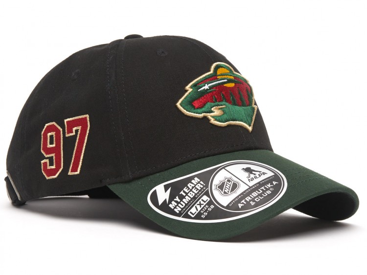 31484 Бейсболка NHL MINNESOTA WILD №97 черн.зеленая, 55-58