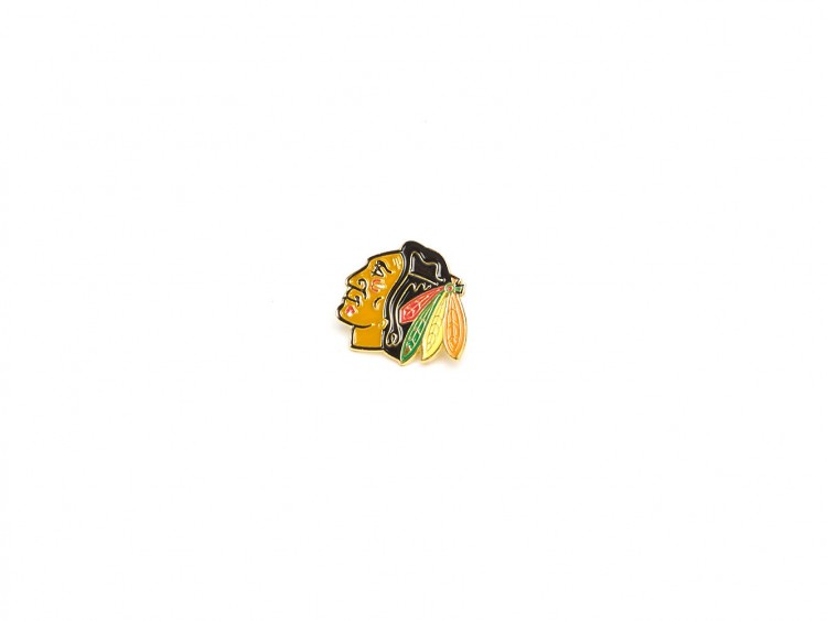 61005 Значок NHL CHICAGO BLACKHAWKS чёрн/жёлтый